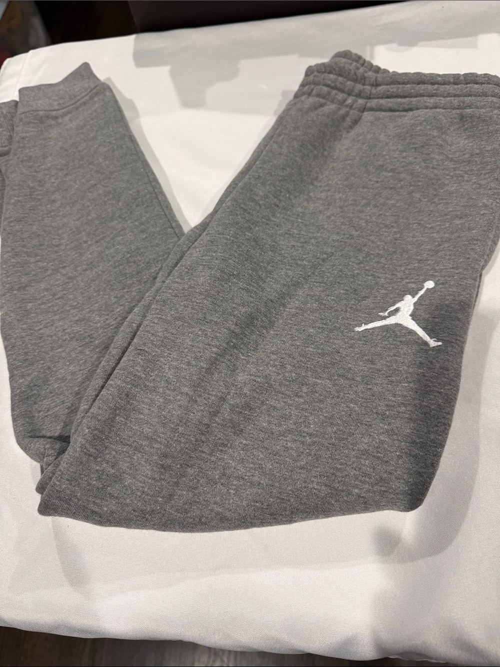 Jordan Kids Gray Sweatpants with White Jumpman Logo